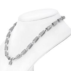 14K WHITE GOLD 15 68CTS DIAMOND LINK CHAIN NECKLACE - 2562792