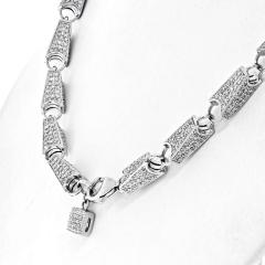 14K WHITE GOLD 15 68CTS DIAMOND LINK CHAIN NECKLACE - 2562794