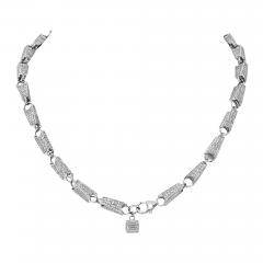 14K WHITE GOLD 15 68CTS DIAMOND LINK CHAIN NECKLACE - 2564064