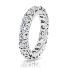 14K WHITE GOLD 3 50 CARATS ROUND CUT DIAMOND ETERNITY BAND - 2713074