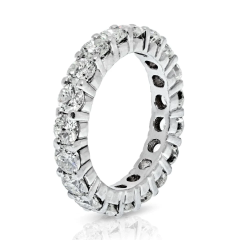 14K WHITE GOLD 3 50 CARATS ROUND CUT DIAMOND ETERNITY BAND - 2713079