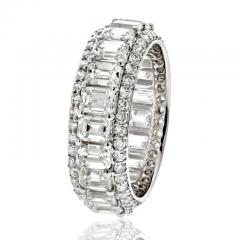 14K WHITE GOLD 5 50 CTTW EMERALD CUT DIAMOND ETERNITY BAND - 3145608