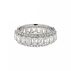 14K WHITE GOLD 5 50 CTTW EMERALD CUT DIAMOND ETERNITY BAND - 3149626