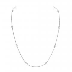 14K WHITE GOLD 5 CARAT MARQUISE DIAMOND BY THE YARD NECKLACE - 2304433