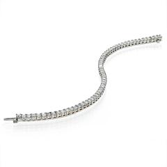 14K WHITE GOLD 7 00 CARAT PRINCESS CUT DIAMOND TENNIS BRACELET - 2512488