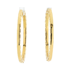14K WHITE GOLD 7 50CTTW 4CM EMERALD CUT DIAMOND INSIDE OUT HOOP EARRINGS - 2956715
