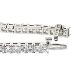 14K WHITE GOLD 7 CARAT PRINCESS CUT ONE LINE TENNIS BRACELET - 2494398