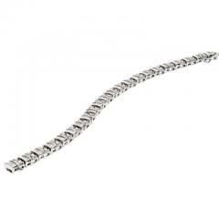 14K WHITE GOLD 8 00CTTW ROUND AND BAGETTE DIAMOND ONE LINE BRACELET - 3002638