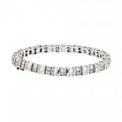 14K WHITE GOLD 8 00CTTW ROUND AND BAGETTE DIAMOND ONE LINE BRACELET - 3005231