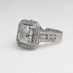 14K White Gold 3 63ct Radiant Cut Diamond Ring 9 5gr - 4525927