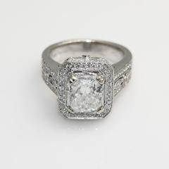 14K White Gold 3 63ct Radiant Cut Diamond Ring 9 5gr - 4525928