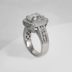 14K White Gold 3 63ct Radiant Cut Diamond Ring 9 5gr - 4525929