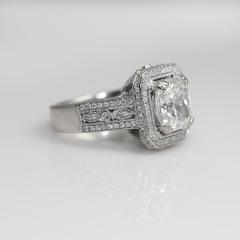 14K White Gold 3 63ct Radiant Cut Diamond Ring 9 5gr - 4525930