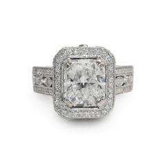 14K White Gold 3 63ct Radiant Cut Diamond Ring 9 5gr - 4527161
