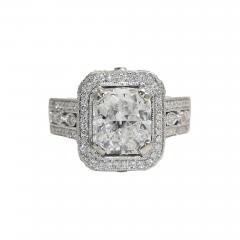 14K White Gold 3 63ct Radiant Cut Diamond Ring 9 5gr - 4527167