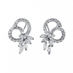 14K White Gold 4 50cttw Diamond Eastate Earrings - 4256324
