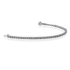 14K White Gold 4 98cttw Round Brilliant Cut Tennis Bracelet - 4612282