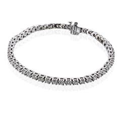 14K White Gold 4 98cttw Round Brilliant Cut Tennis Bracelet - 4612284