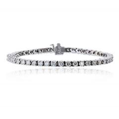 14K White Gold 4 98cttw Round Brilliant Cut Tennis Bracelet - 4614045