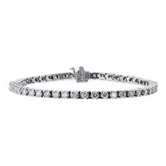 14K White Gold 4 98cttw Round Brilliant Cut Tennis Bracelet - 4614056