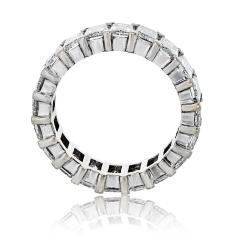 14K White Gold 7 00cttw Emerald Cut Diamond Eternity Band - 4254174