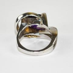 14K White Gold Amethyst Diamond Cocktail Ring 14 3g - 4525847