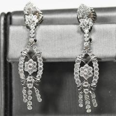 14K White Gold Diamond Dangle earrings 2 00TDW 12 1g SI Clarity G Color - 4738150