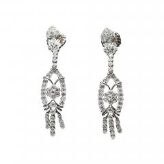 14K White Gold Diamond Dangle earrings 2 00TDW 12 1g SI Clarity G Color - 4738598