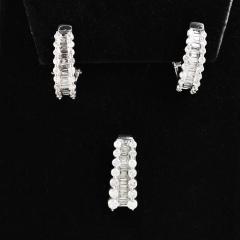 14K White Gold Diamond Earrings Pendant 1 50tdw 6g - 4721698
