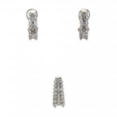 14K White Gold Diamond Earrings Pendant 1 50tdw 6g - 4727695