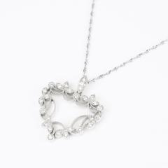 14K White Gold Diamond Heart Pendant Necklace - 4715091