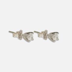 14K White Gold Diamond Stud Earrings 0 66tdw - 4738137