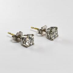14K White Gold Diamond Stud Earrings 1 60ct - 4738135