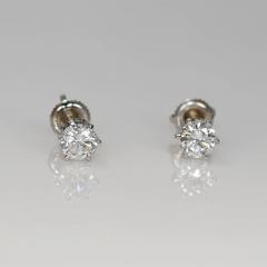 14K White Gold Diamond Studs Earrings 1 03TDW J Si2 1 3gr - 4738123