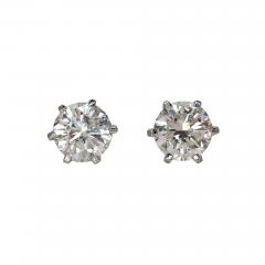 14K White Gold Diamond Studs Earrings 1 03TDW J Si2 1 3gr - 4738591