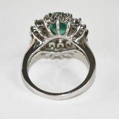 14K White Gold Emerald Diamond Ring 6g - 4525801