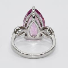 14K White Gold Pink Topaz Diamond Ring 4 7gr - 4525729