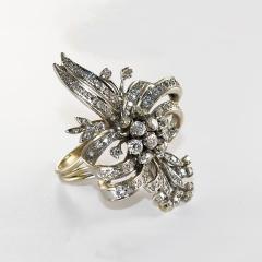 14K White Gold Vintage Diamond Ribbon Style Ring 2 00ct - 4525903