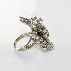 14K White Gold Vintage Diamond Ribbon Style Ring 2 00ct - 4525904