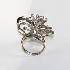 14K White Gold Vintage Diamond Ribbon Style Ring 2 00ct - 4525905