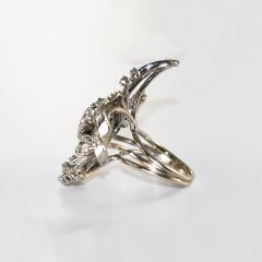 14K White Gold Vintage Diamond Ribbon Style Ring 2 00ct - 4525906