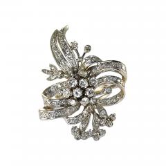 14K White Gold Vintage Diamond Ribbon Style Ring 2 00ct - 4527343