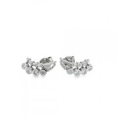 14K White Gold and Diamond Ear Climber Earrings - 3592700