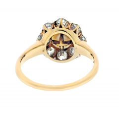 14K YELLOW GOLD 0 80CTTW OLD CUT DIAMOND AND PEARL FLORAL STYLE RING - 3313281