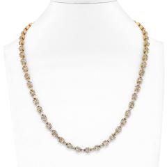 14K YELLOW GOLD 14 50CTTW ROUND AND BAGUETTE CUT DIAMOND LINK CHAIN NECKLACE - 2562778