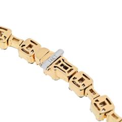 14K YELLOW GOLD 14 50CTTW ROUND AND BAGUETTE CUT DIAMOND LINK CHAIN NECKLACE - 2562795