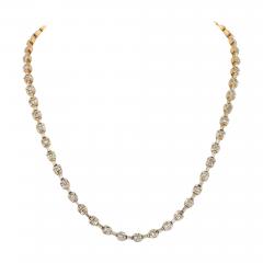 14K YELLOW GOLD 14 50CTTW ROUND AND BAGUETTE CUT DIAMOND LINK CHAIN NECKLACE - 2564065