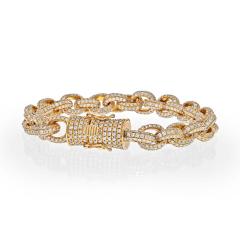 14K YELLOW GOLD 20 00CTS CHUNKY DIAMOND LINK BRACELET - 2594930