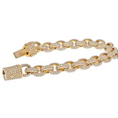 14K YELLOW GOLD 20 00CTS CHUNKY DIAMOND LINK BRACELET - 2594931