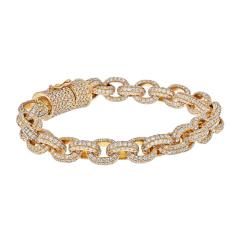 14K YELLOW GOLD 20 00CTS CHUNKY DIAMOND LINK BRACELET - 2594932